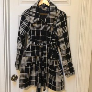 Long black and white coat